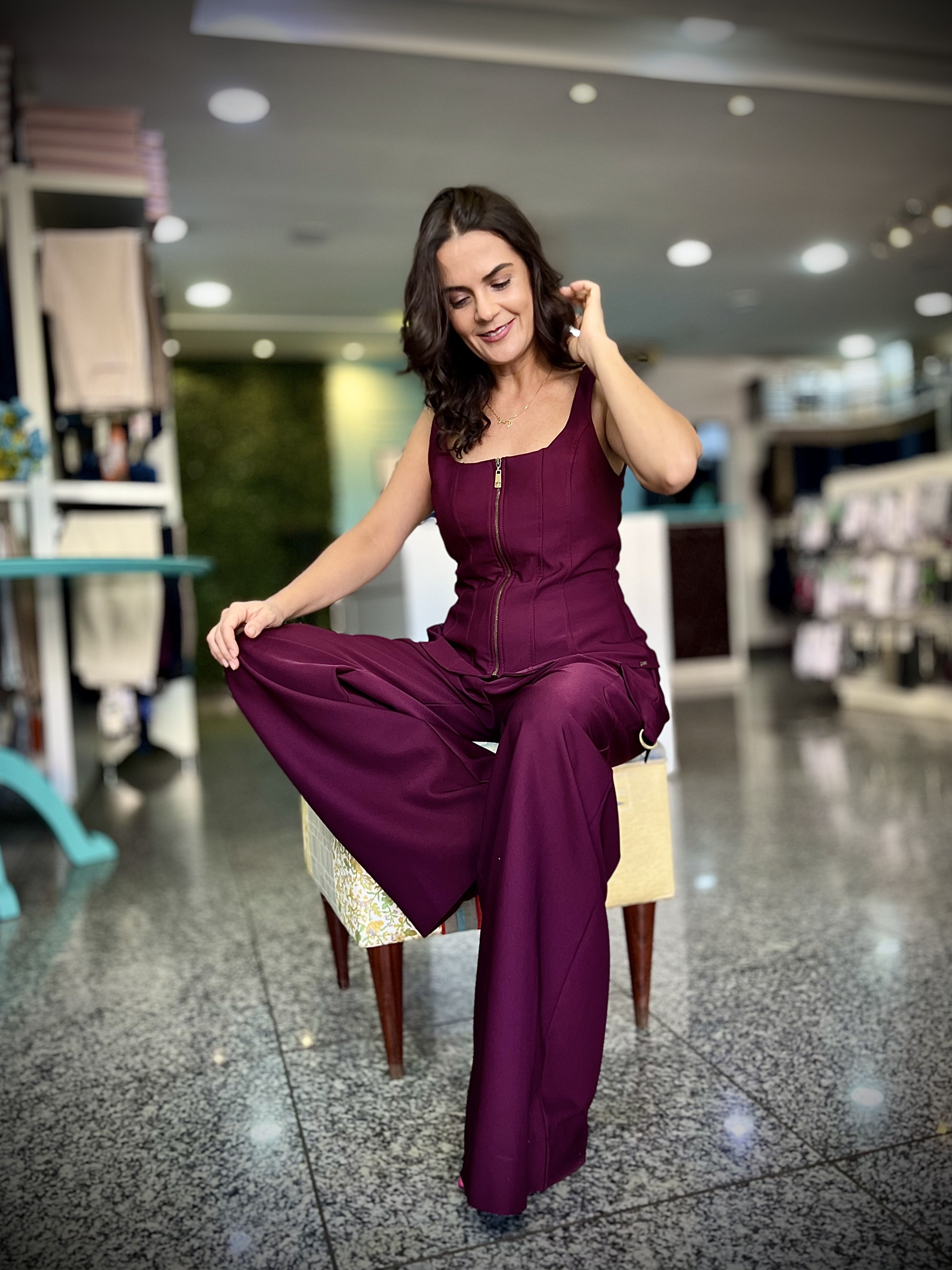 Conjunto Vinho Pantalona