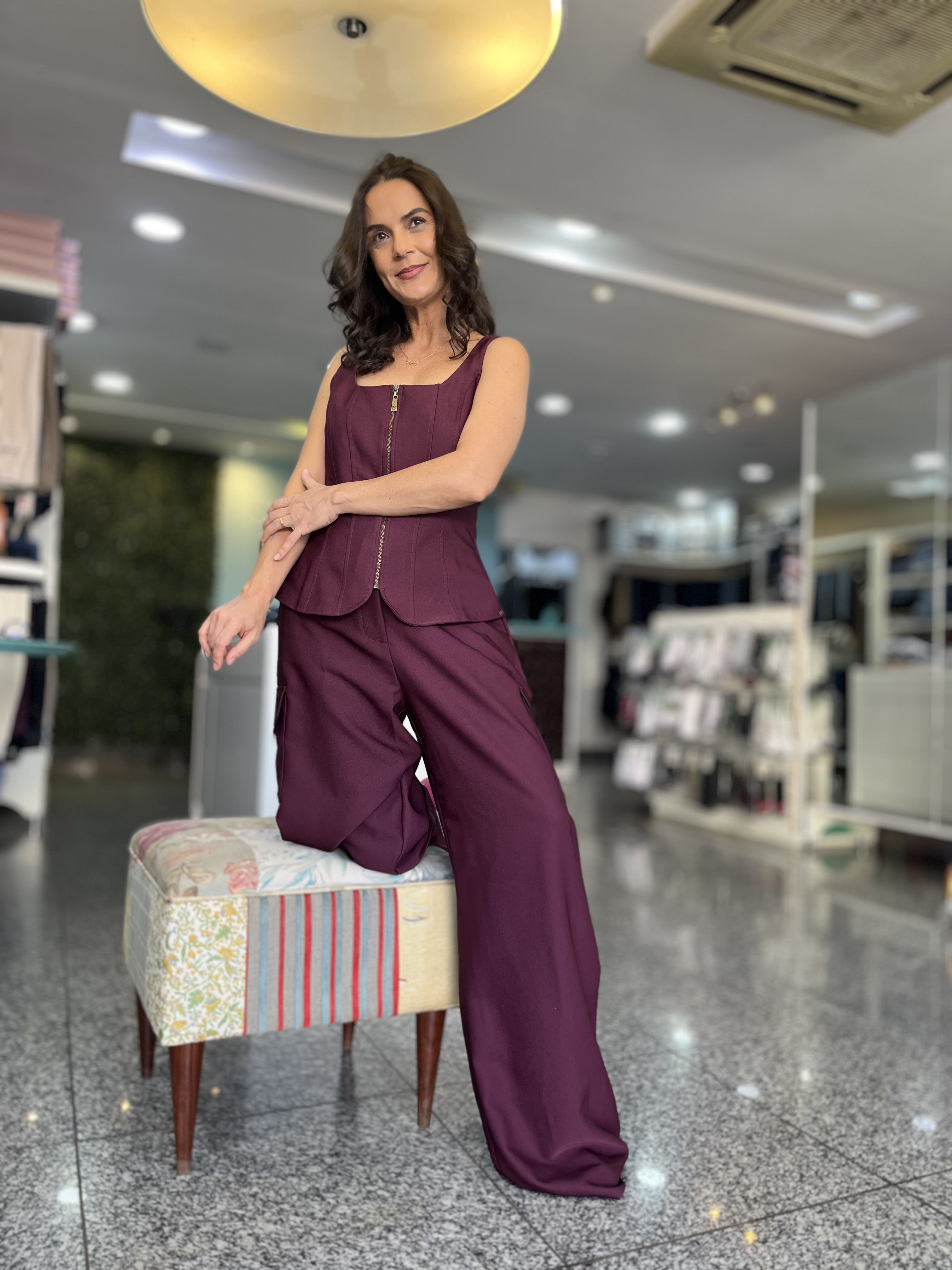 Conjunto Vinho Pantalona