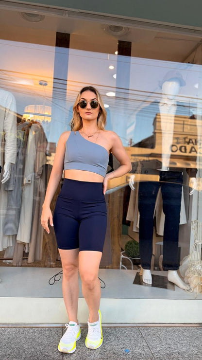 Conjunto fittnes short azul top