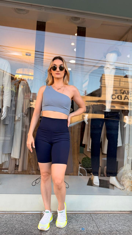 Conjunto fittnes short azul top