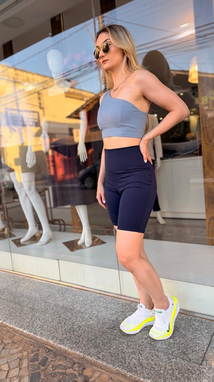 Conjunto fittnes short azul top